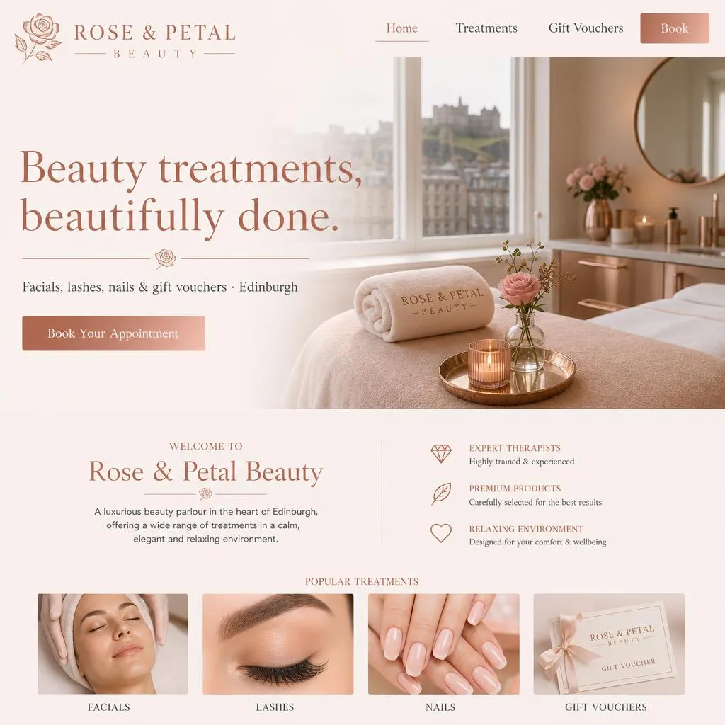 Rose & Petal Beauty — Beauty Parlour website