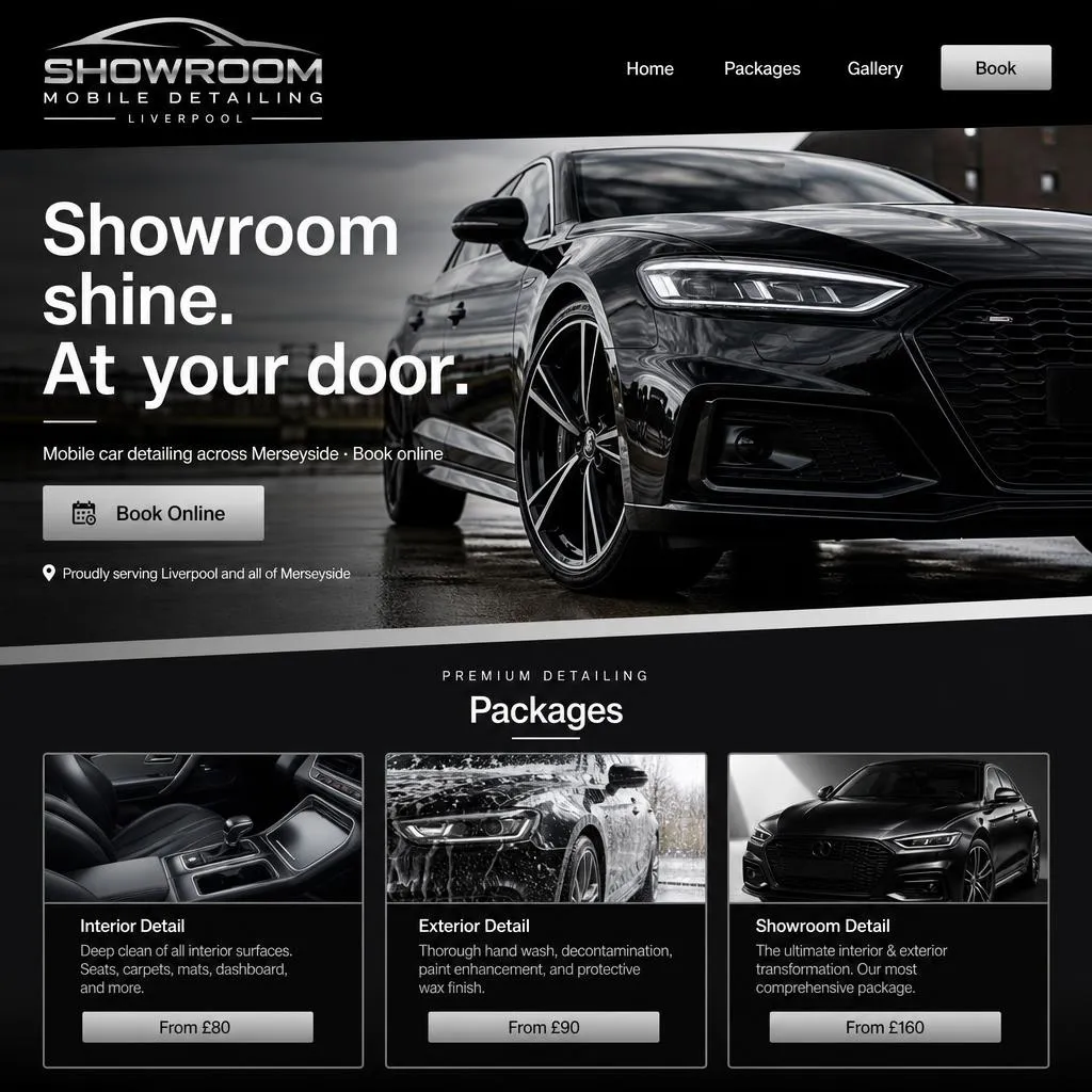 Showroom Mobile Detailing — Car Detailing website
