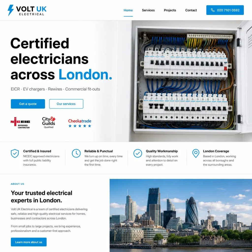 Volt UK Electrical — Electrician website